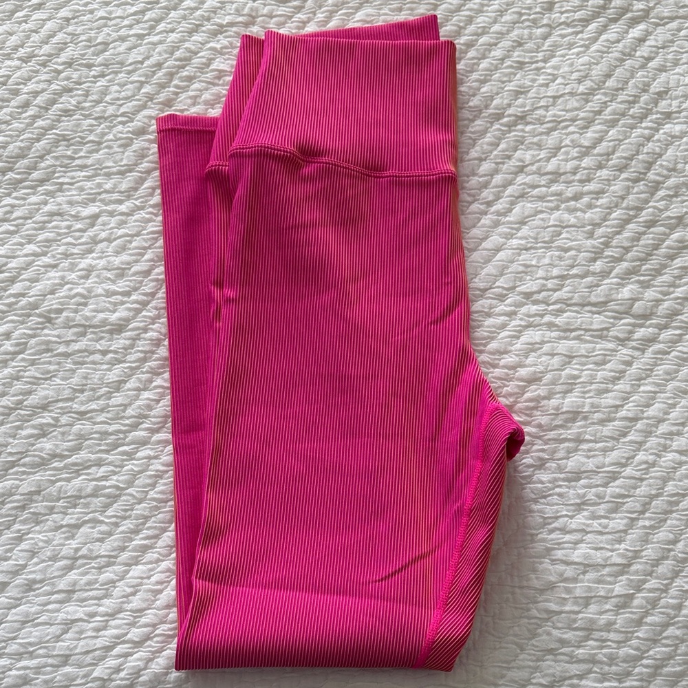 Beach Riot Leggings- vibrant pink and yellow, size XL, “new” never worn